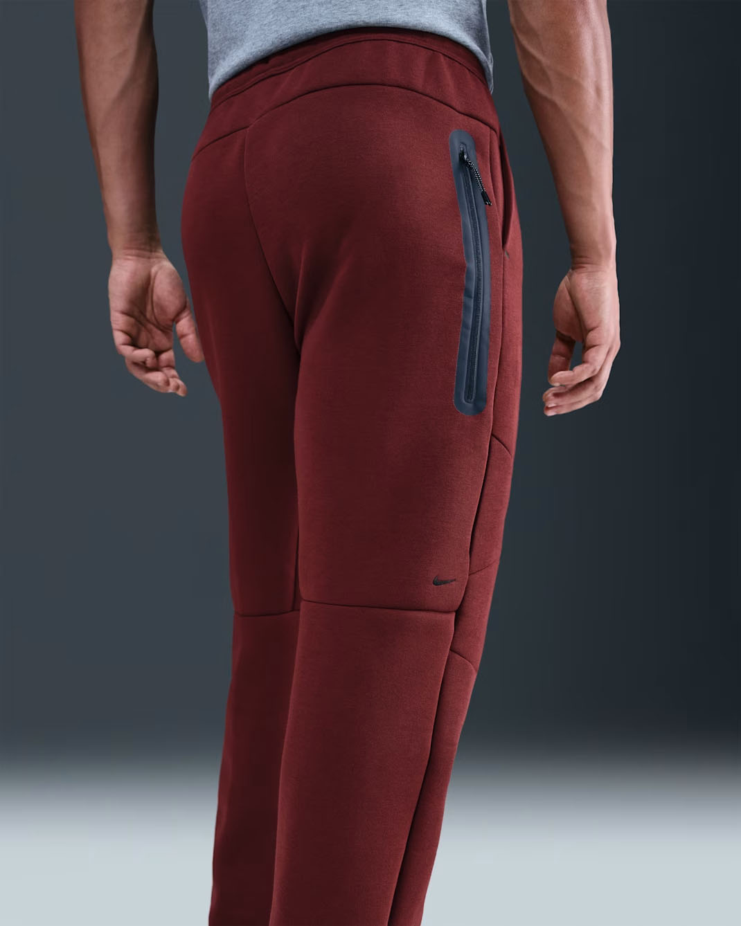 Nike Tech Men's Open-Hem Fleece Pants Dark Team Red 1