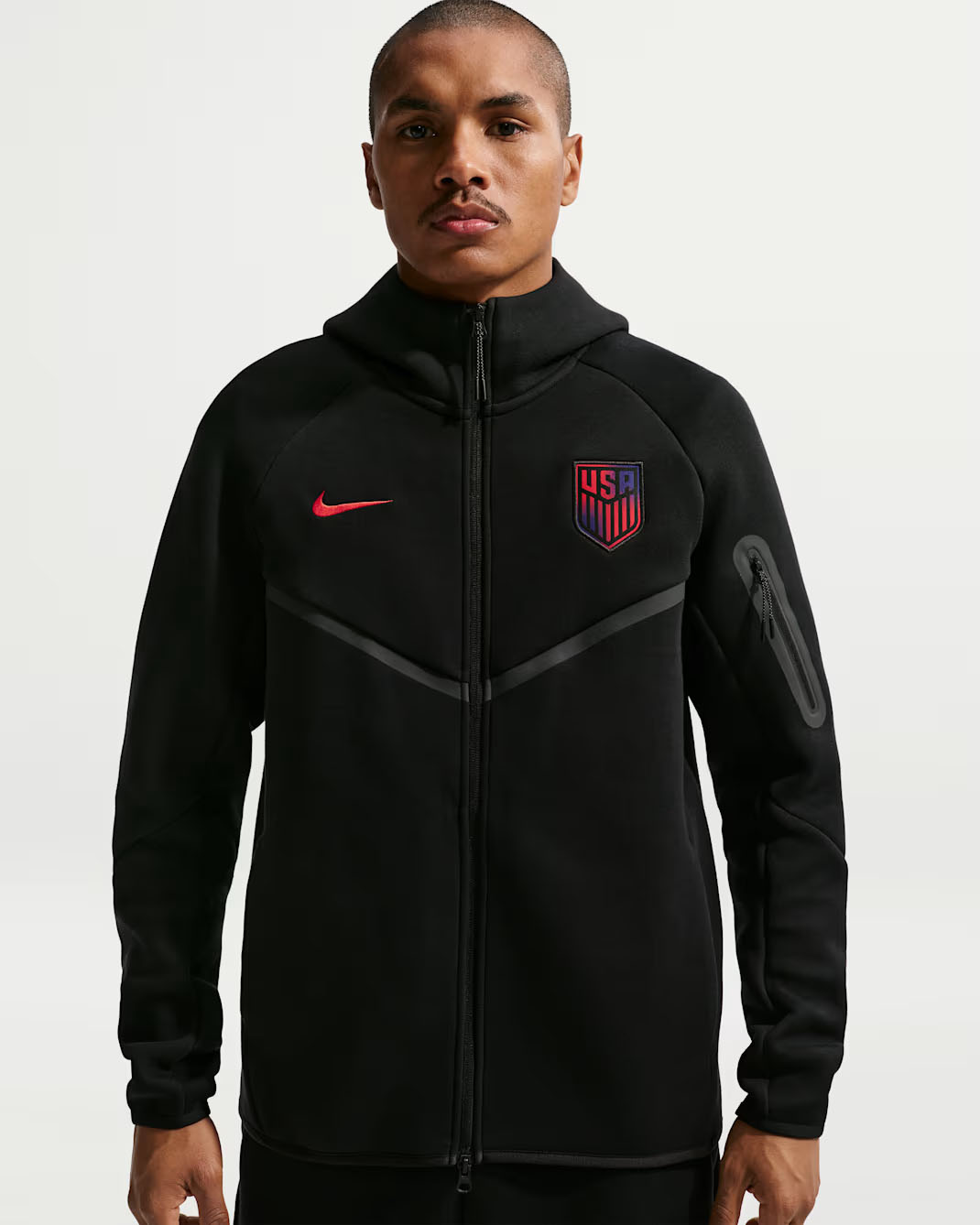 USMNT Tech Fleece Windrunner Men's Nike Soccer Full-Zip Hoodie Black