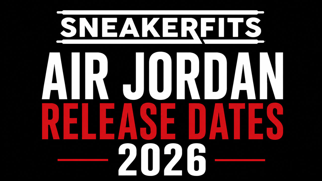 Air Jordan Release Dates 2026 release calendar graphic from SneakerFits