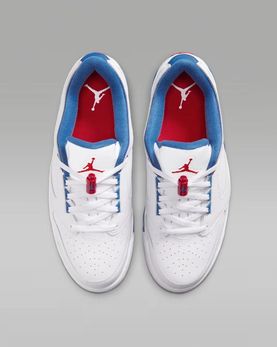 Top-down view of the Jordan Sixty Plus Low "True Blue" sneakers.