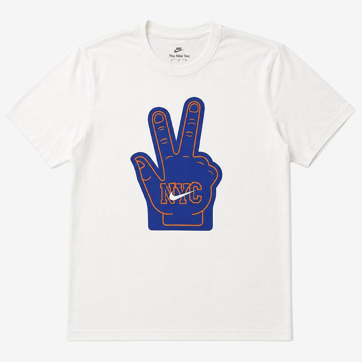 Nike New York Knicks Finals Foam Finger Graphic T-Shirt in white to match the Nike Air Force 1 Low "Knicks".