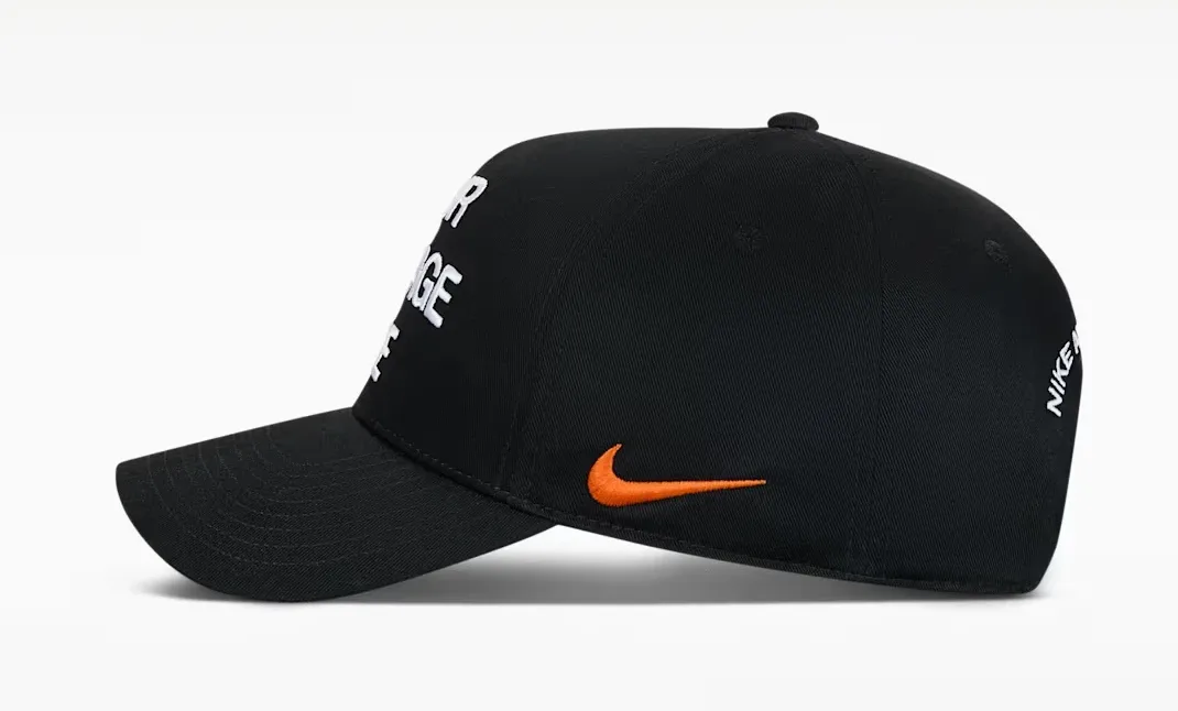 Side view of the Nike Rise Your Message Here A-Frame Cap.