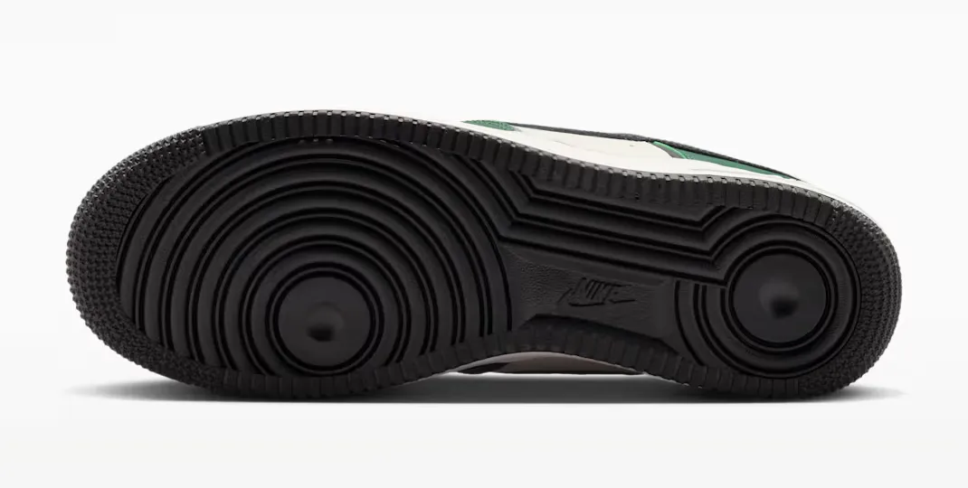 Black rubber outsole on the Nike Air Force 1 '07 LV8 sneakers.