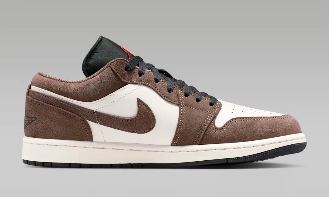 Medial side view of the Air Jordan 1 Low "Palomino/Phantom" sneaker.