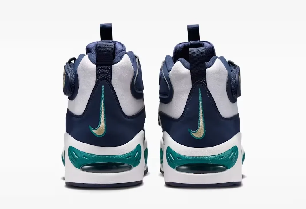 Rear heel view of the Nike Air Griffey Max 1 "HBCU Swingman Classic" sneakers.