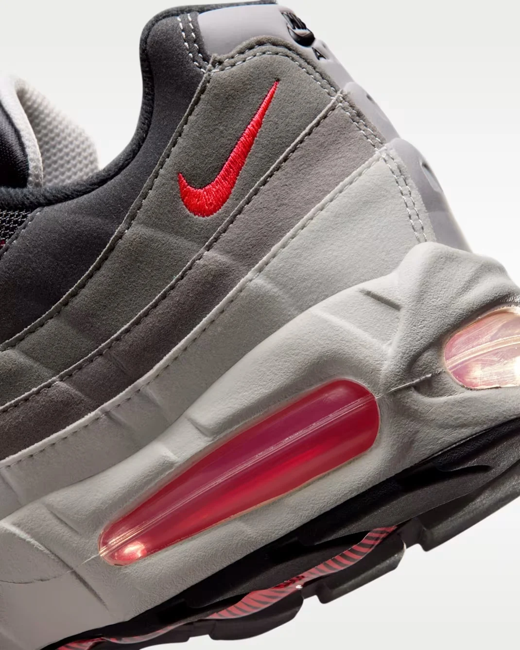 Close-up of the Nike Air Max 95 Solar Red Air cushioning