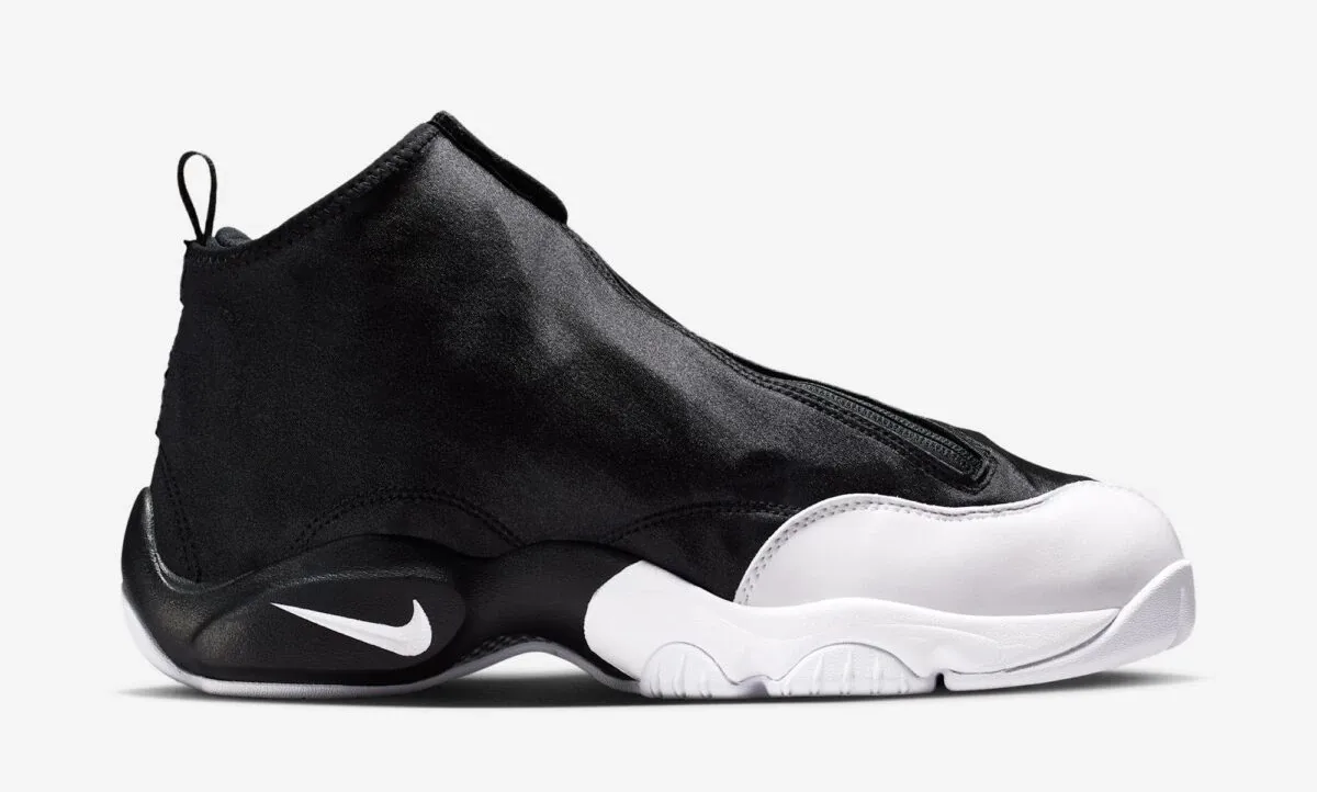 Right side view of the Nike Air Zoom Flight "The Glove" in Black, White and University Red.