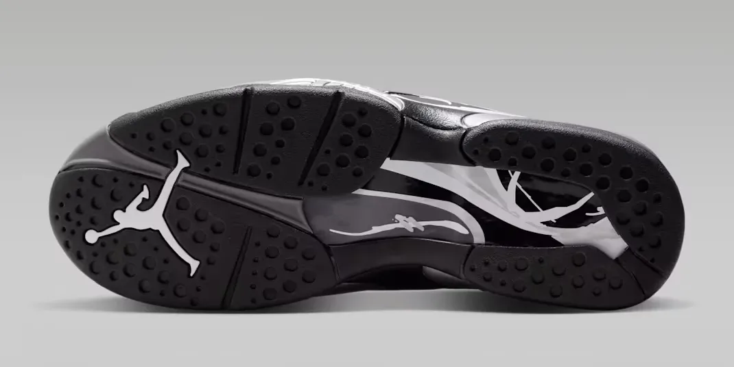 Air Jordan 8 Chrome Black Light Graphite White outsole view