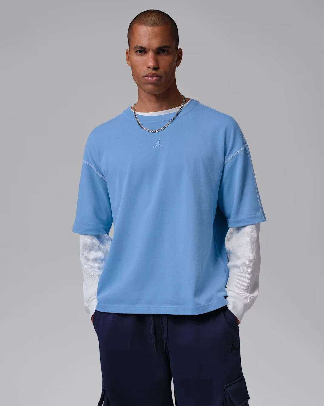 Air Jordan Flight Heavyweight Short-Sleeve Top in Blue Beyond