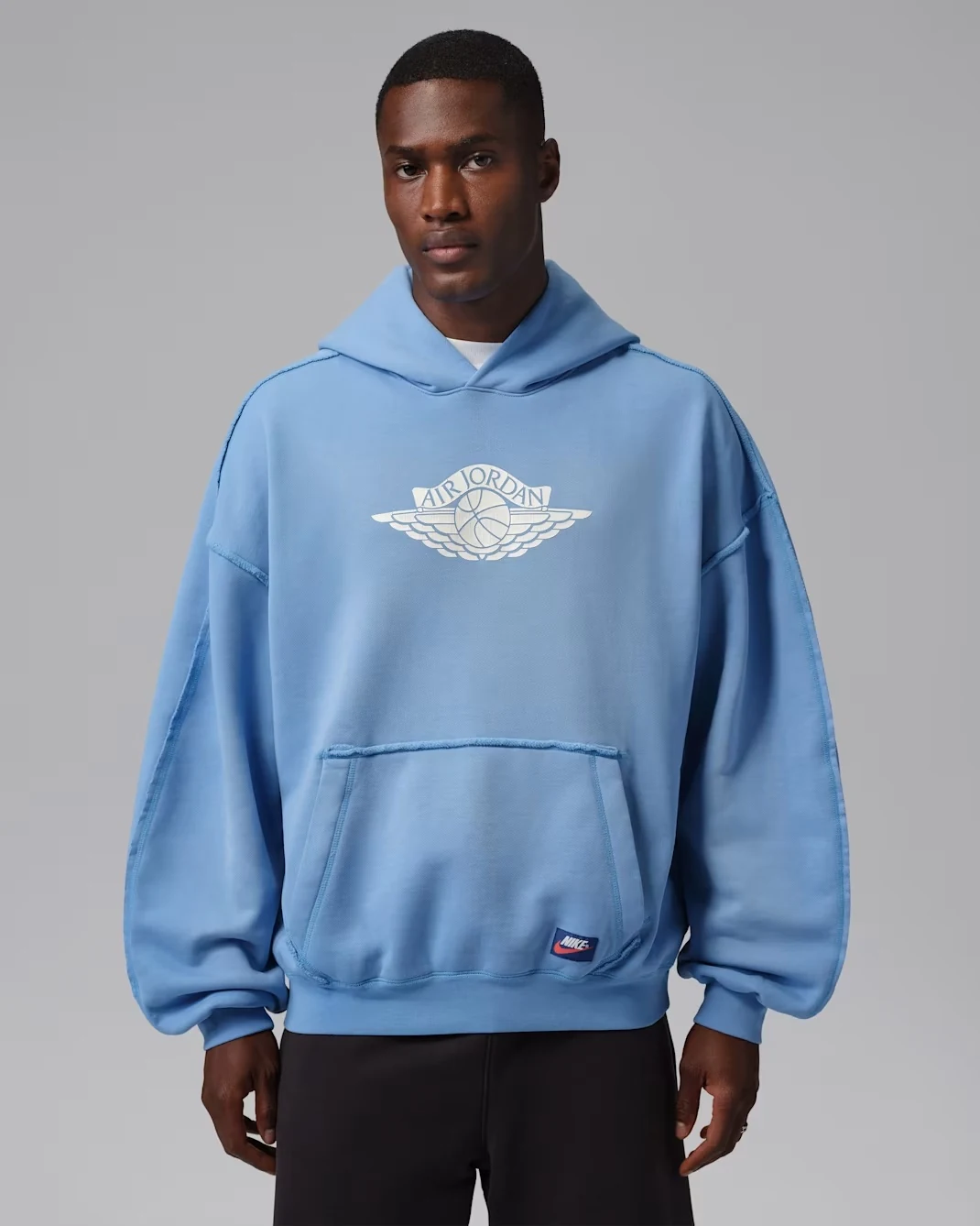 Air Jordan Flight Wings Fleece Pullover Hoodie in Blue Beyond