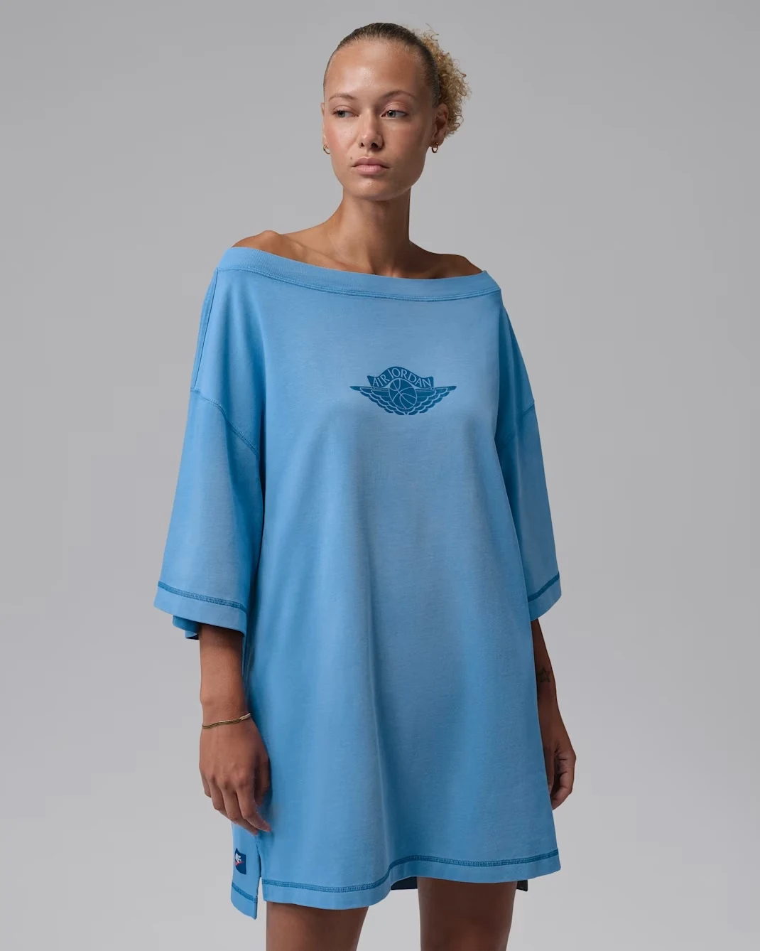 Air Jordan Women’s Flight oversized T-shirt dress in Blue Beyond