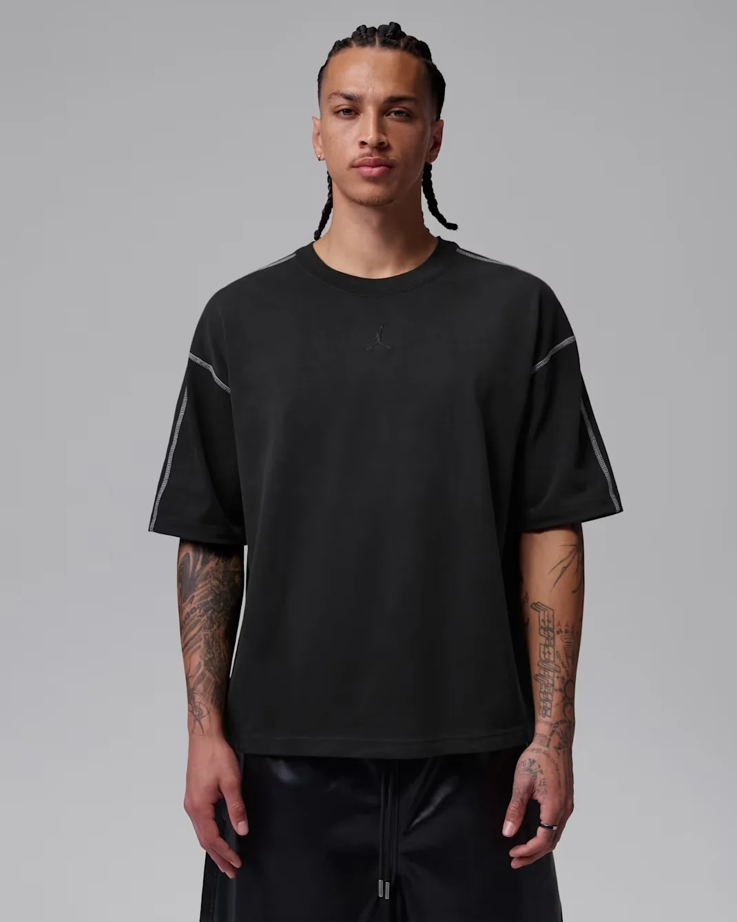 Jordan Flight Men's Heavyweight Short-Sleeve Top in Black/Black