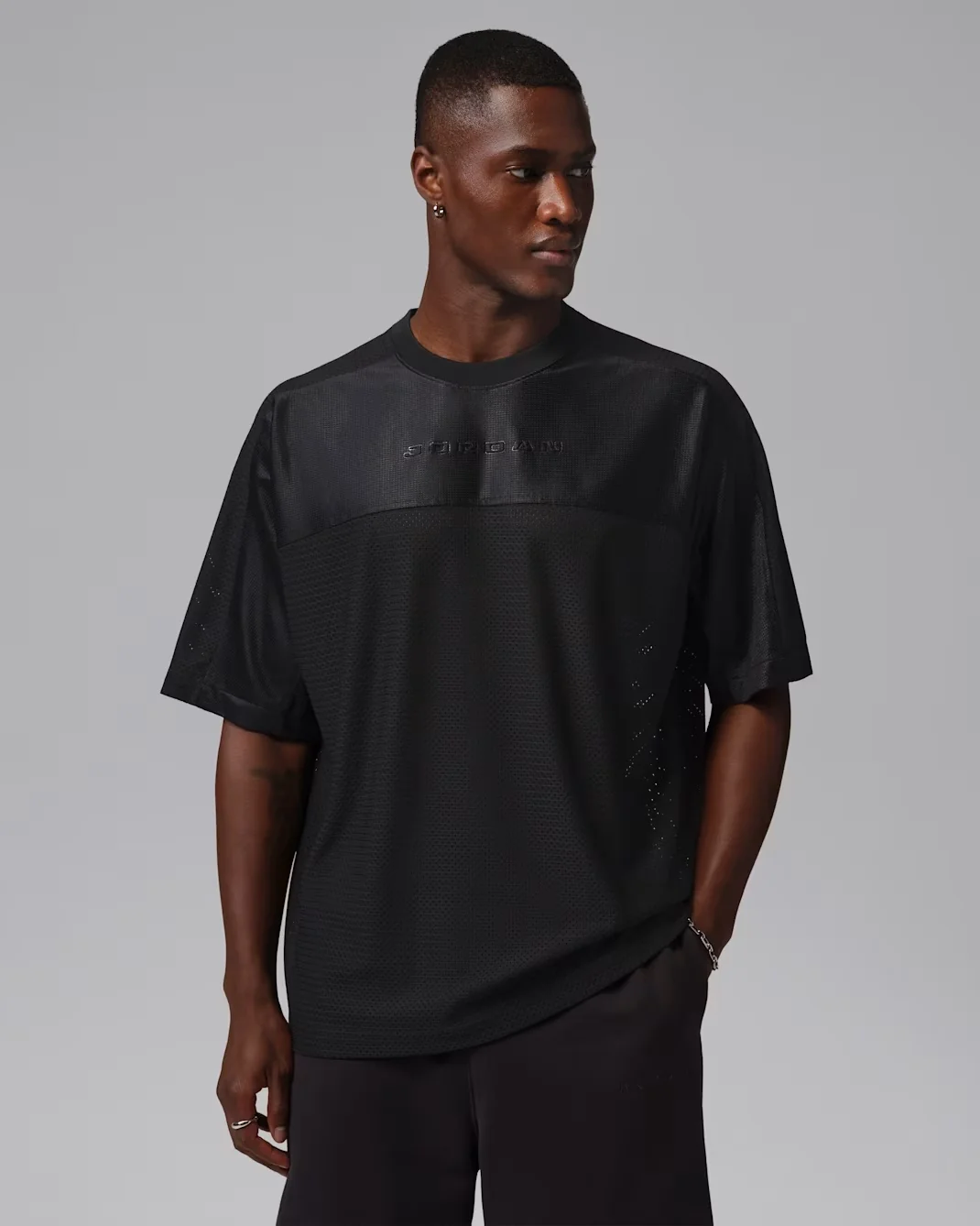 Jordan Flight Men's T-Shirt in Black/Black front view