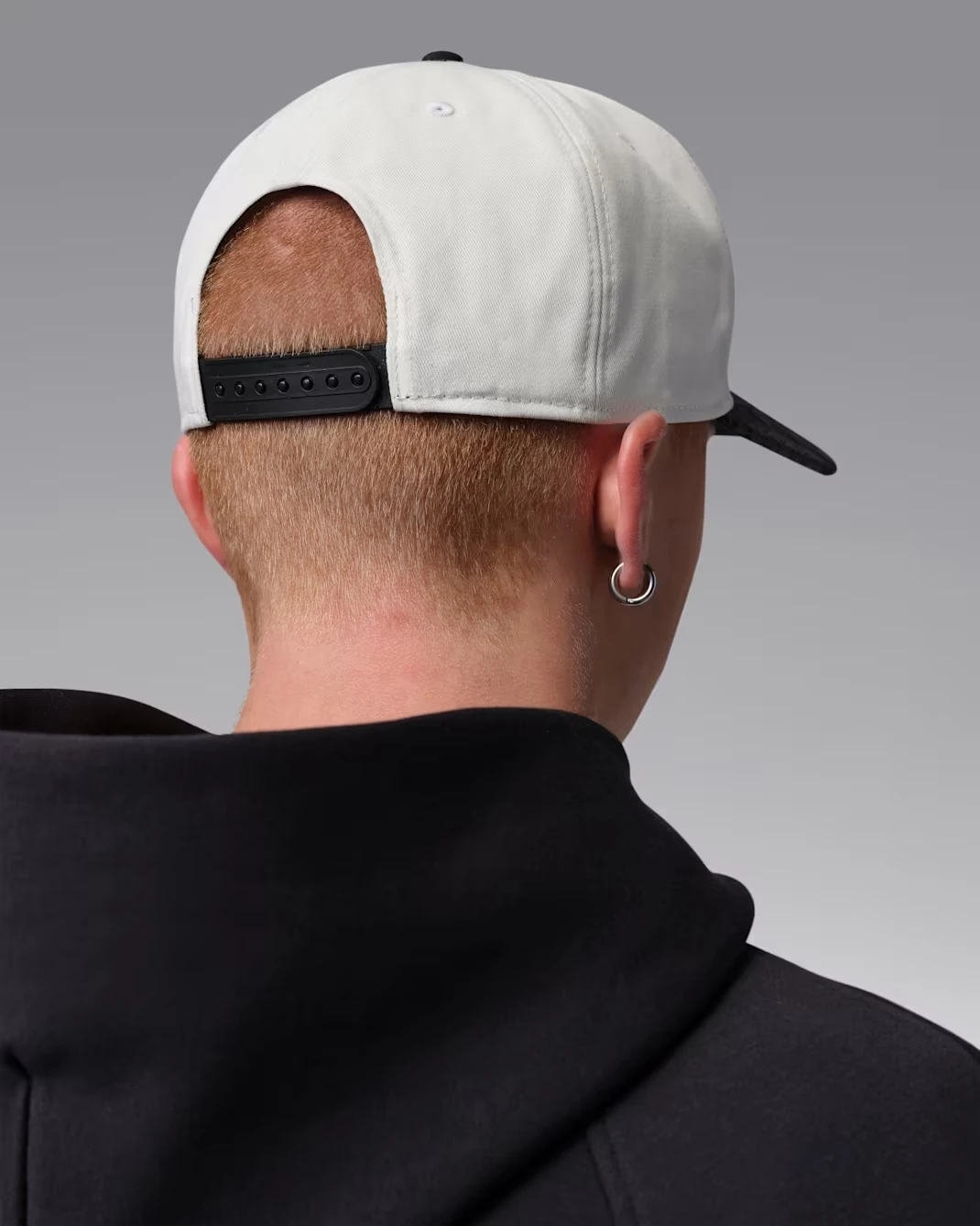Back view of the Jordan Pro Structured Cap in Sail with adjustable snapback closure.