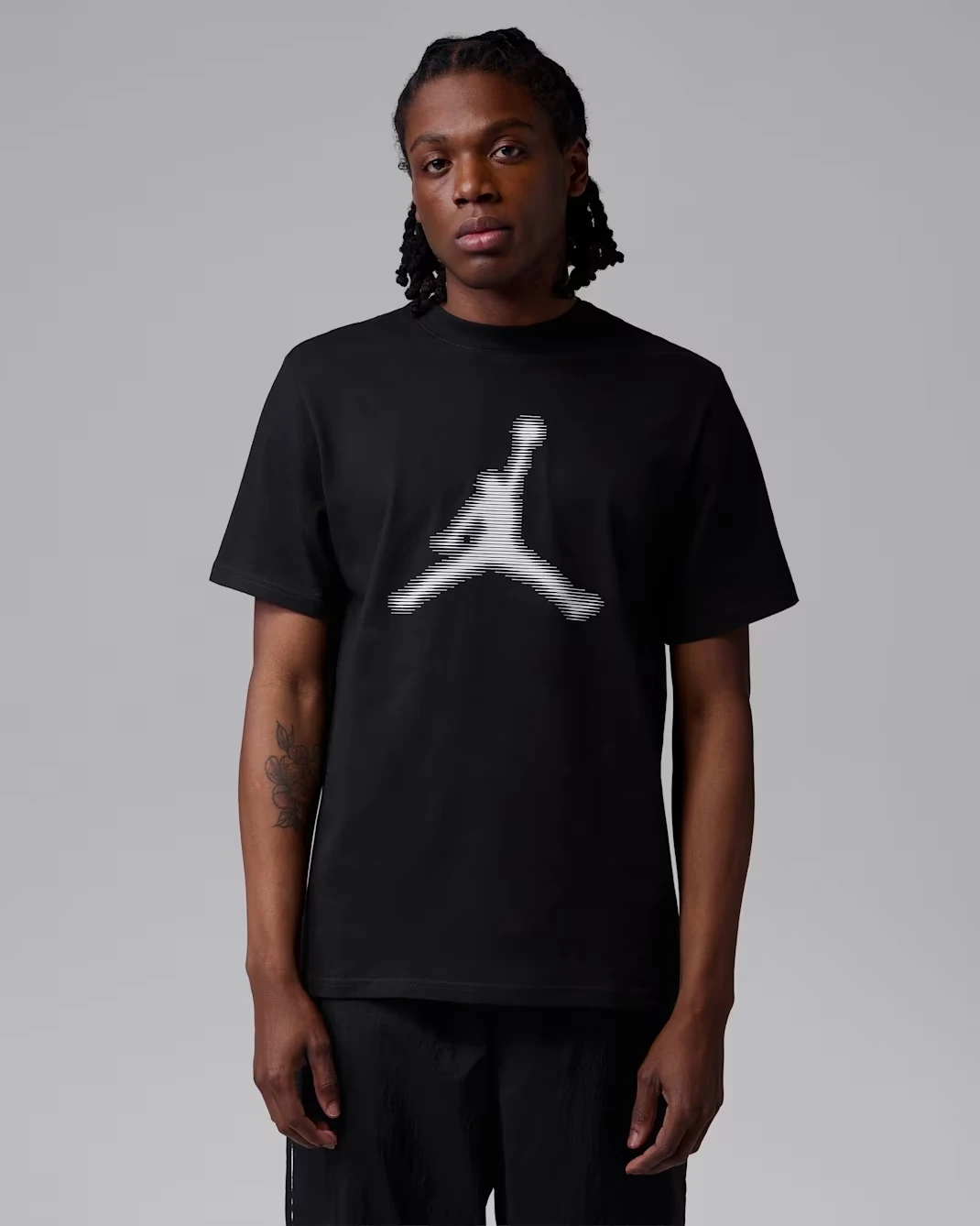Black Jordan Sport Dri-FIT graphic T-shirt with white Jumpman logo