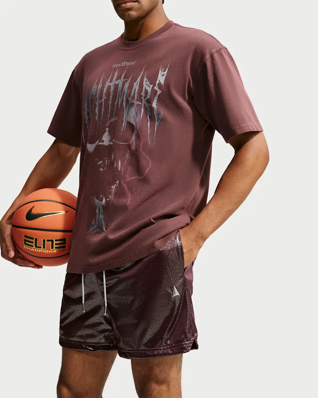 Nike Ja Morant Dri-FIT mesh shorts in Burgundy