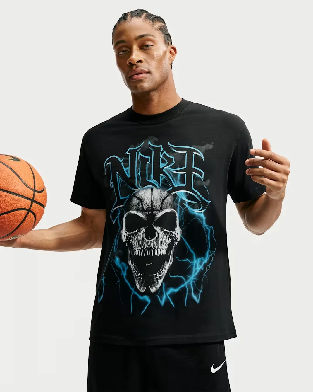 Nike Sportswear Max90 skull T-shirt in black and blue