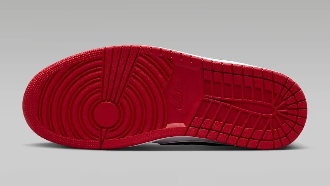 Red outsole of the Air Jordan 1 Low OG Welcome to the Garden.