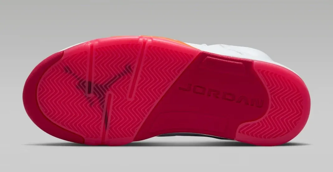 Air Jordan 5 Sunset White Fire Red and Sunset outsole