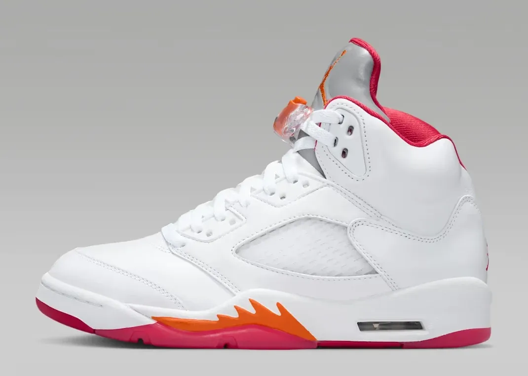 Air Jordan 5 Sunset White Fire Red and Sunset profile