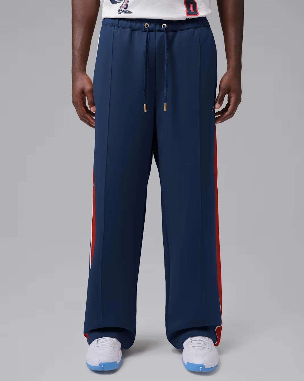 Air Jordan x Howard University pants in College Navy, University Red and White