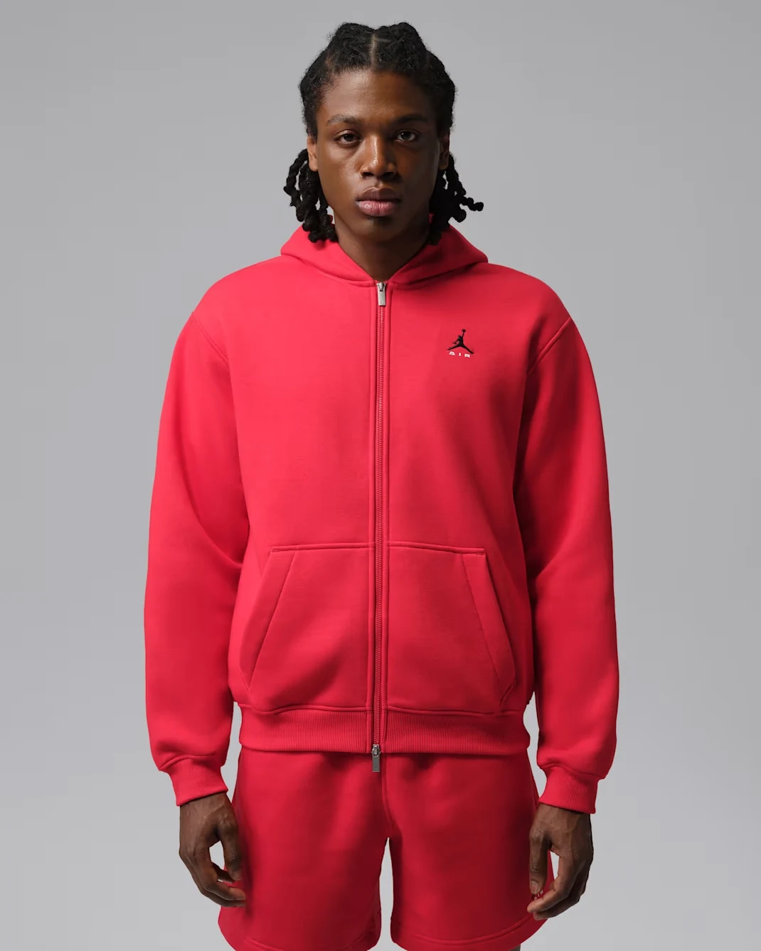 Jordan Brooklyn Men’s Full-Zip Hoodie in University Red and Black