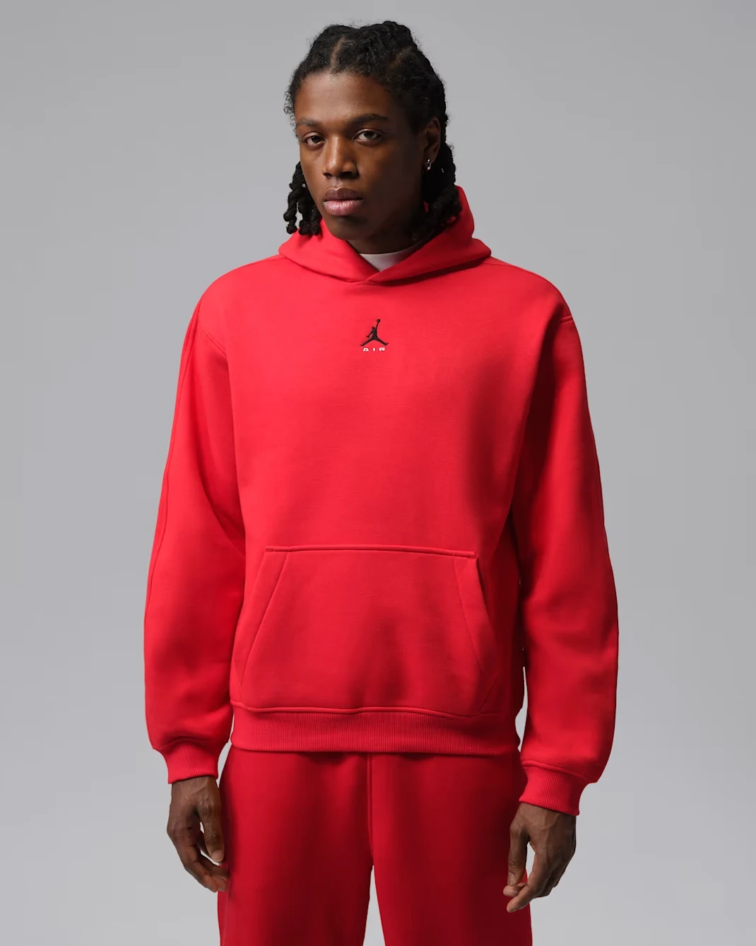 Jordan Brooklyn Men’s Pullover Hoodie in University Red and Black