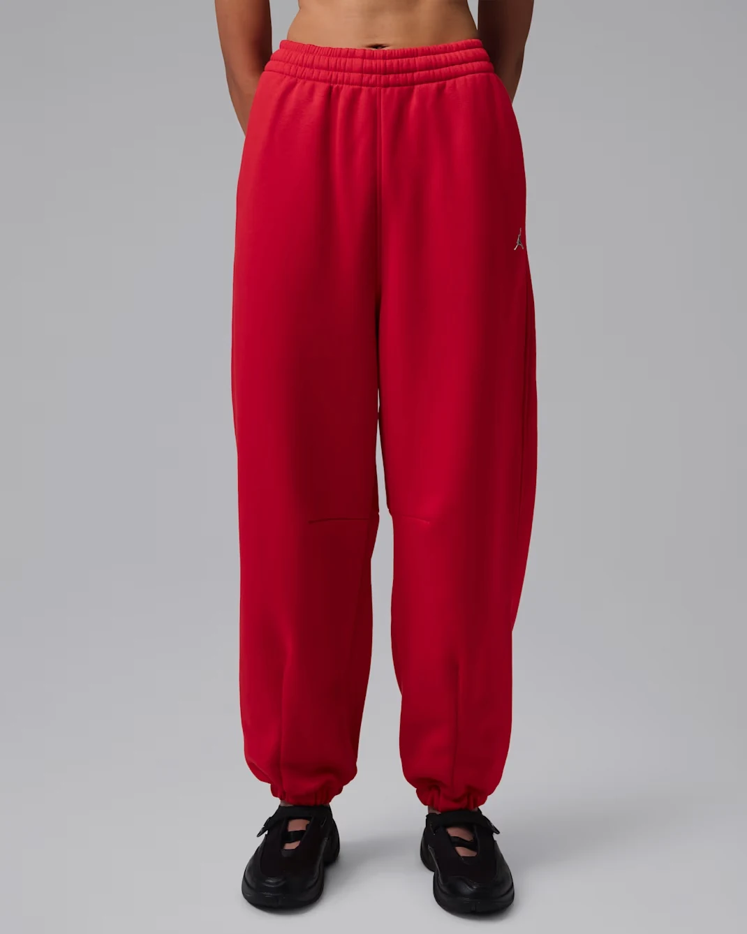 Jordan Brooklyn women’s jogger pants in Gym Red with Metallic Silver Jumpman