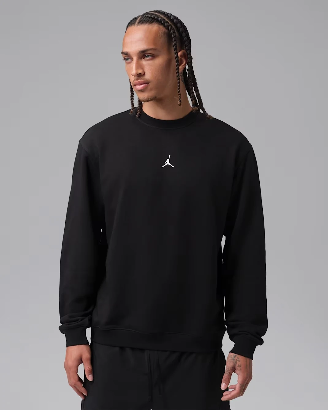 Black Jordan Sport Crossover crew-neck sweatshirt with white Jumpman logo