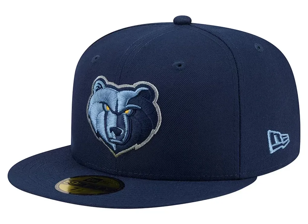 Memphis Grizzlies New Era Team 59FIFTY fitted hat in navy with light blue and white logo