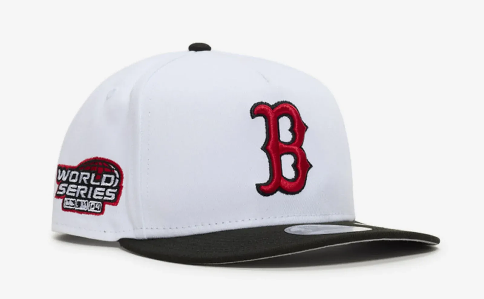 White, black and red New Era Boston Red Sox 9FIFTY A-Frame Snapback Hat.