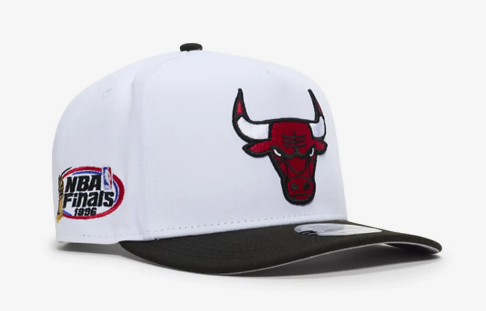 White, black and red New Era Chicago Bulls 9FIFTY A-Frame Snapback Hat.