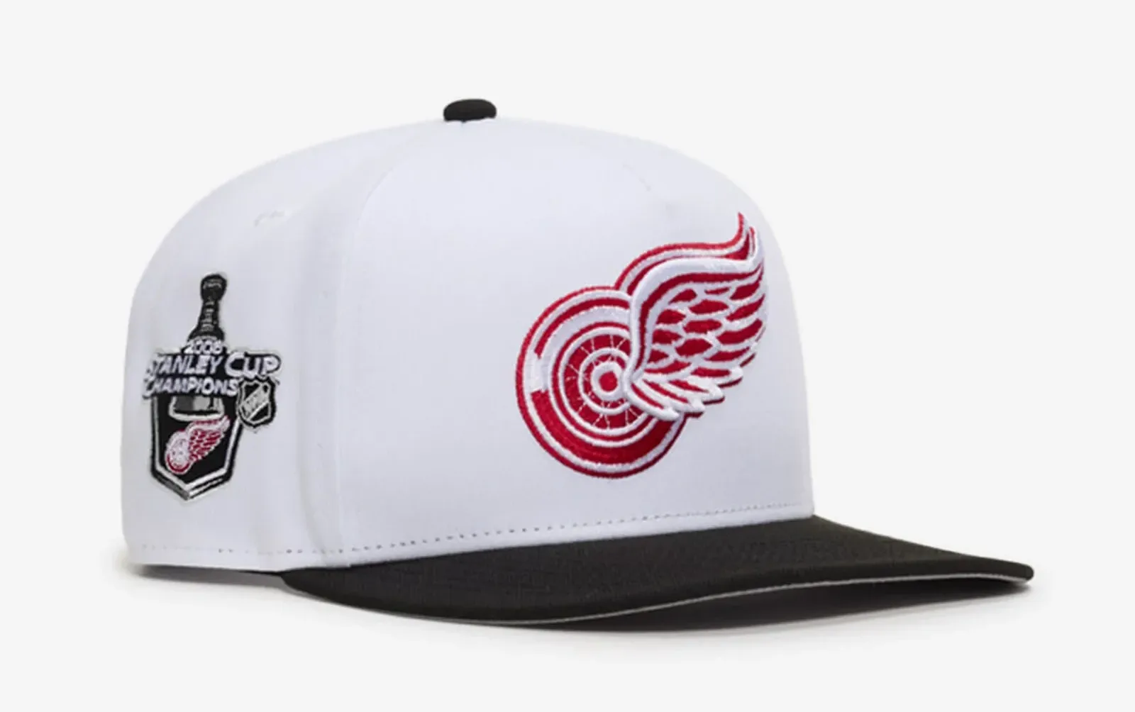 White, black and red New Era Detroit Red Wings 9FIFTY A-Frame Snapback Hat.