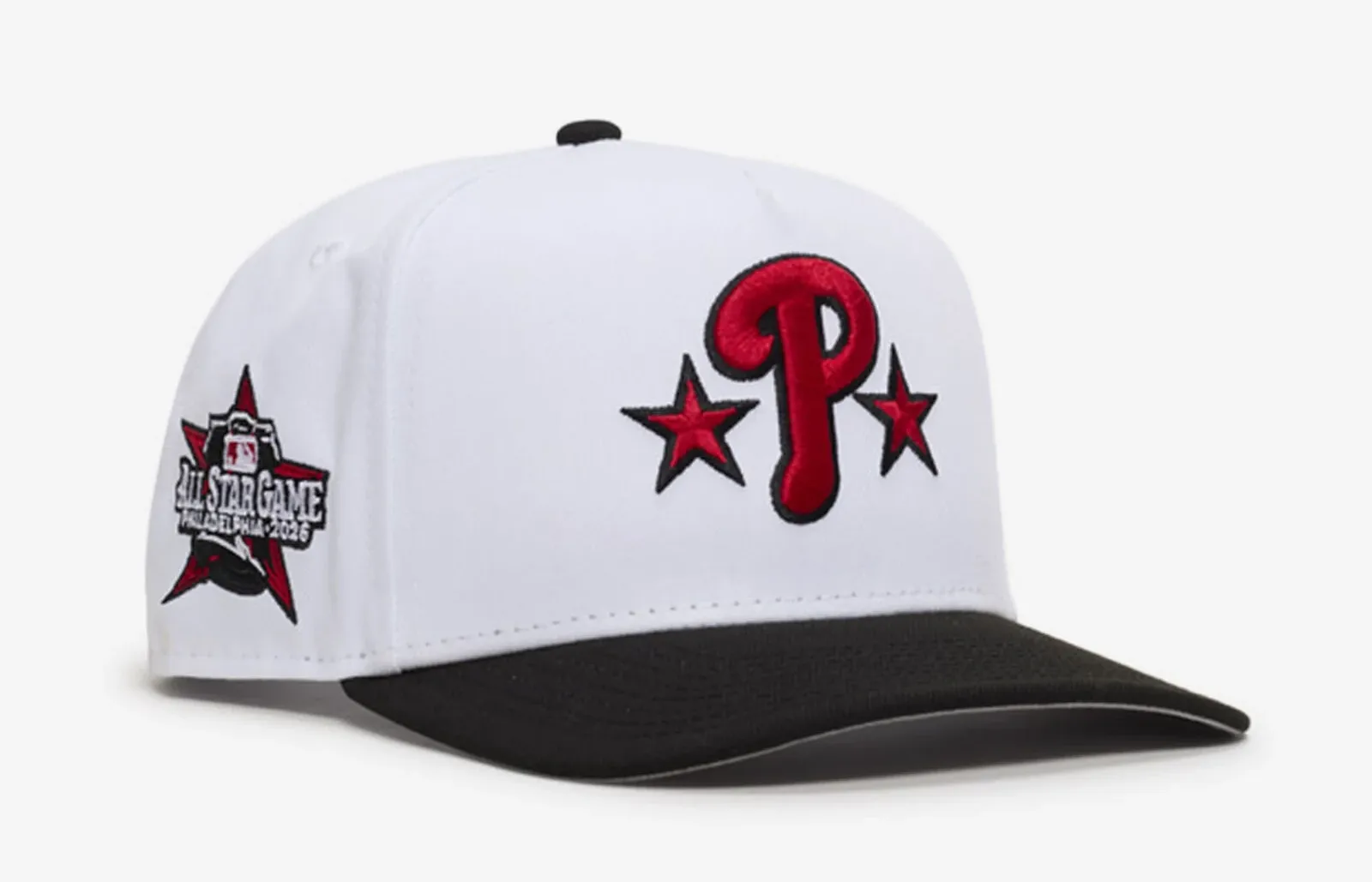 White, black and red New Era Philadelphia Phillies 9FIFTY A-Frame Snapback Hat.