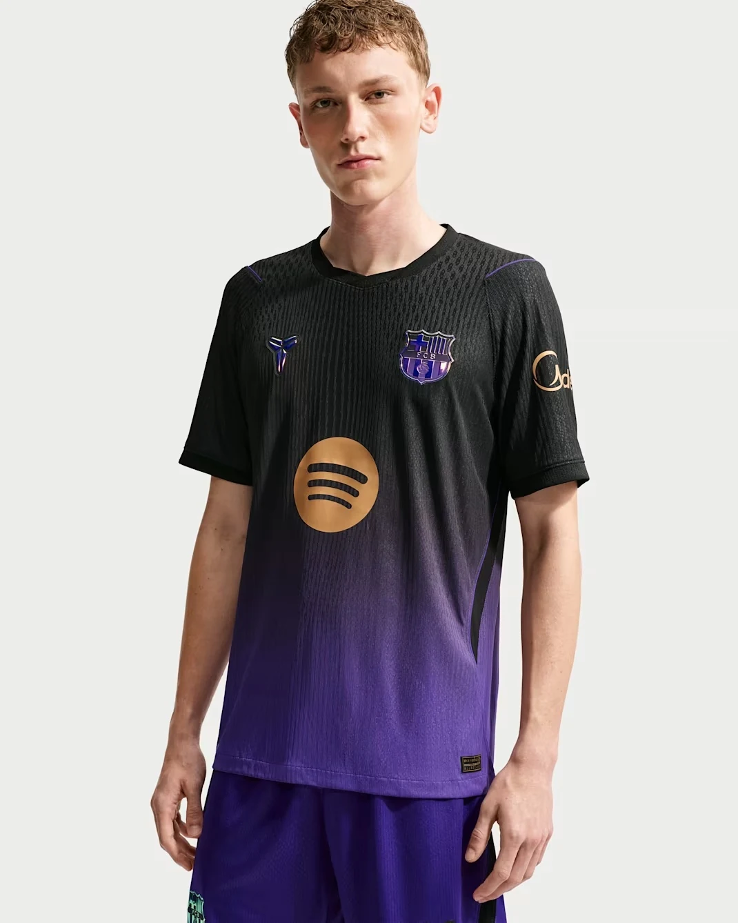 Nike FC Barcelona Kobe Match Away jersey in Black, Field Purple and Metallic Gold