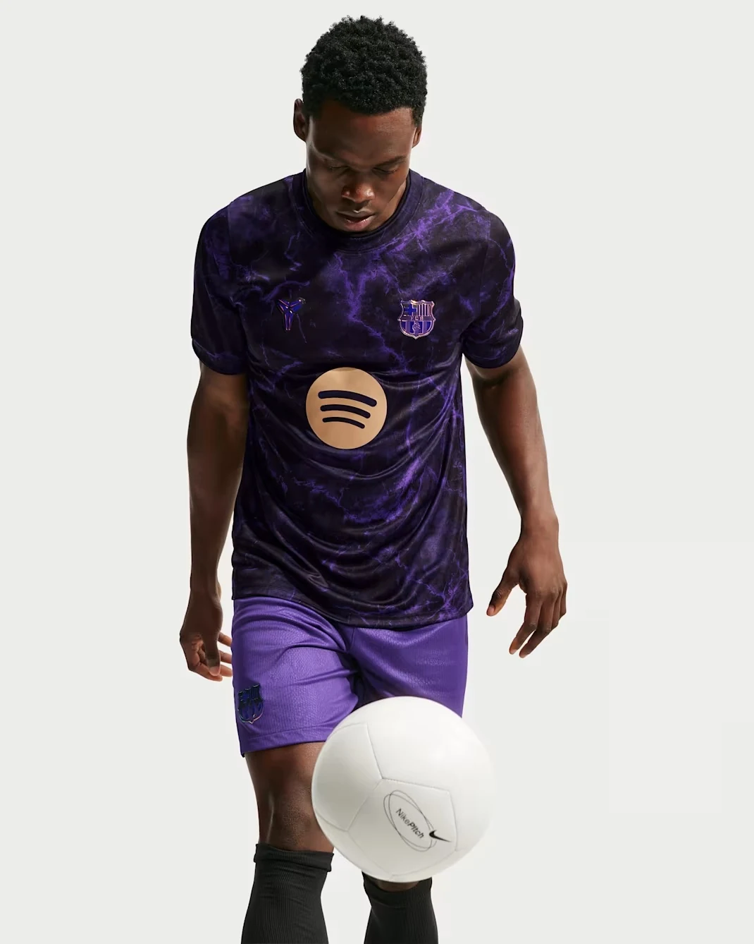 Nike FC Barcelona Kobe pre-match top in Black, Field Purple and Metallic Gold