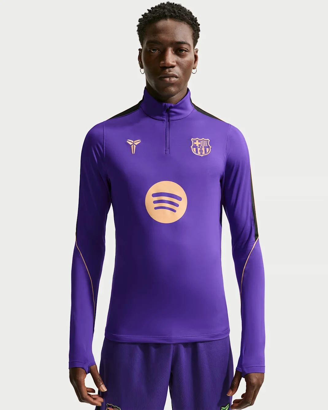 Nike FC Barcelona Kobe Strike drill top in Field Purple, Black and Metallic Gold