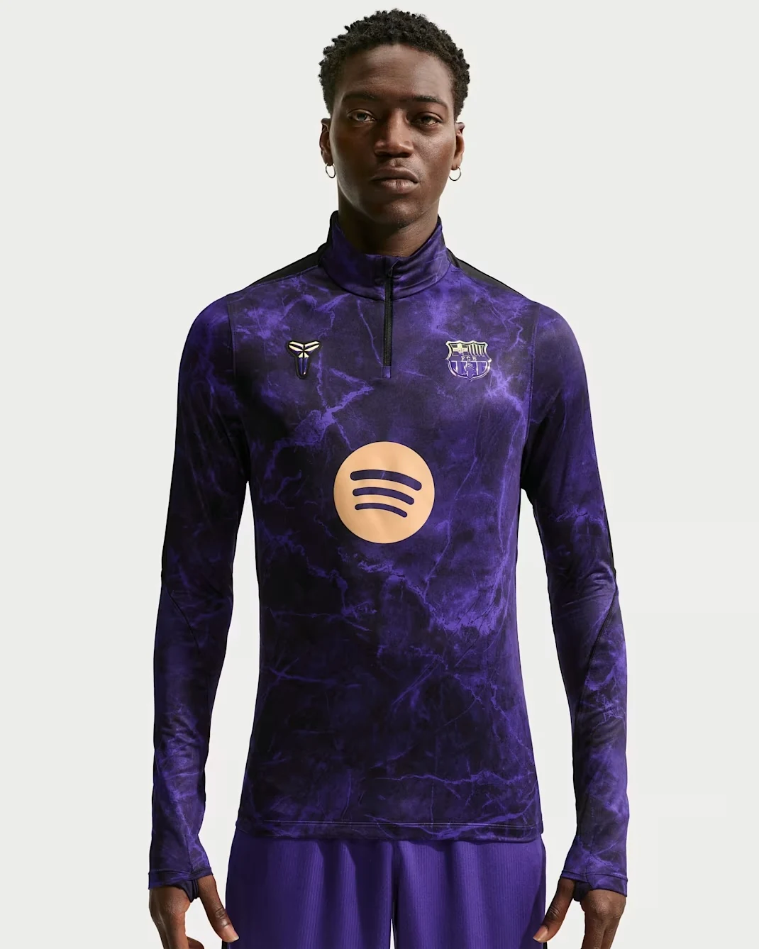 Nike FC Barcelona Kobe pre-match drill top in Field Purple, Black and Metallic Gold