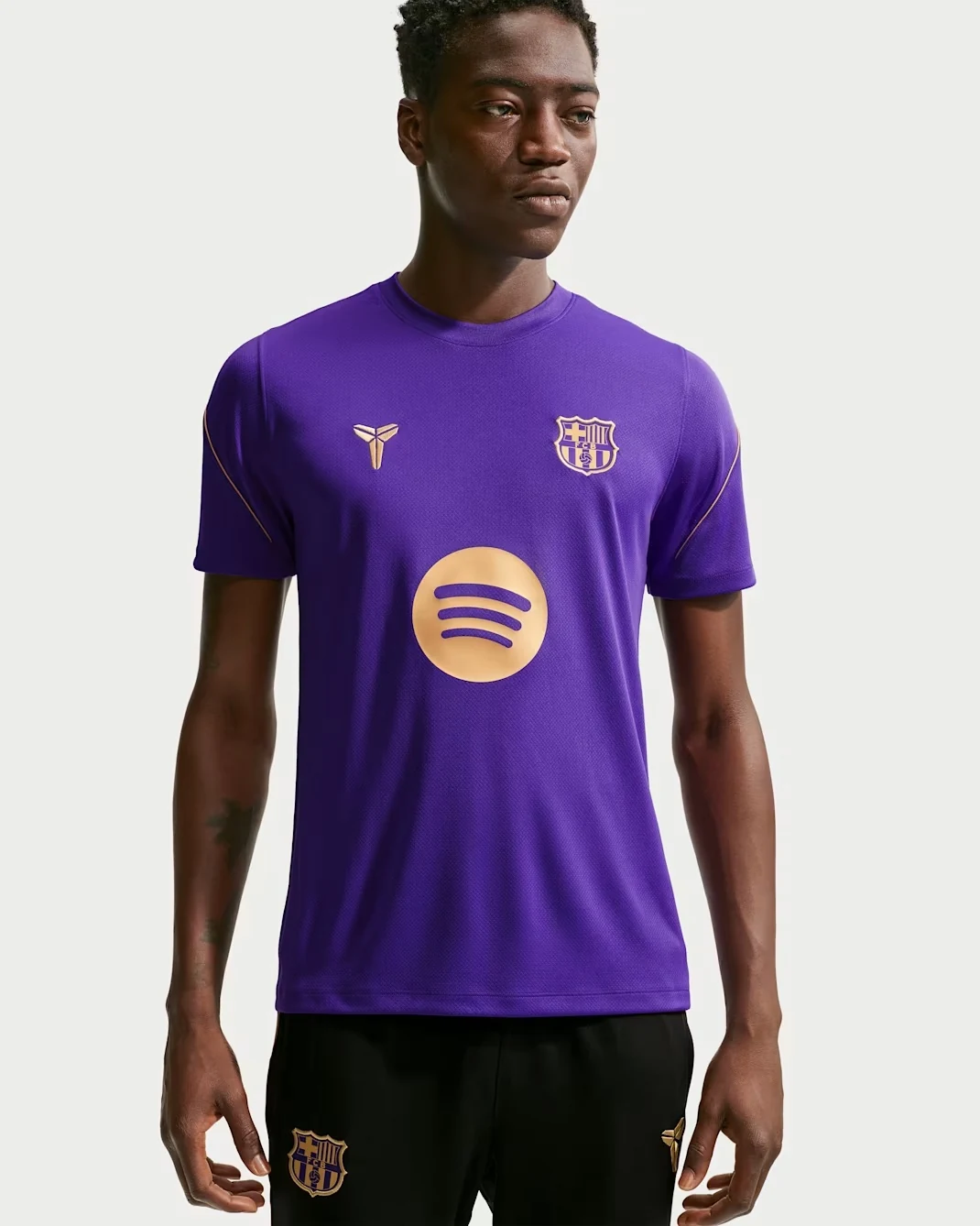 Nike FC Barcelona Kobe Strike short-sleeve top in Field Purple, Elemental Gold and Black
