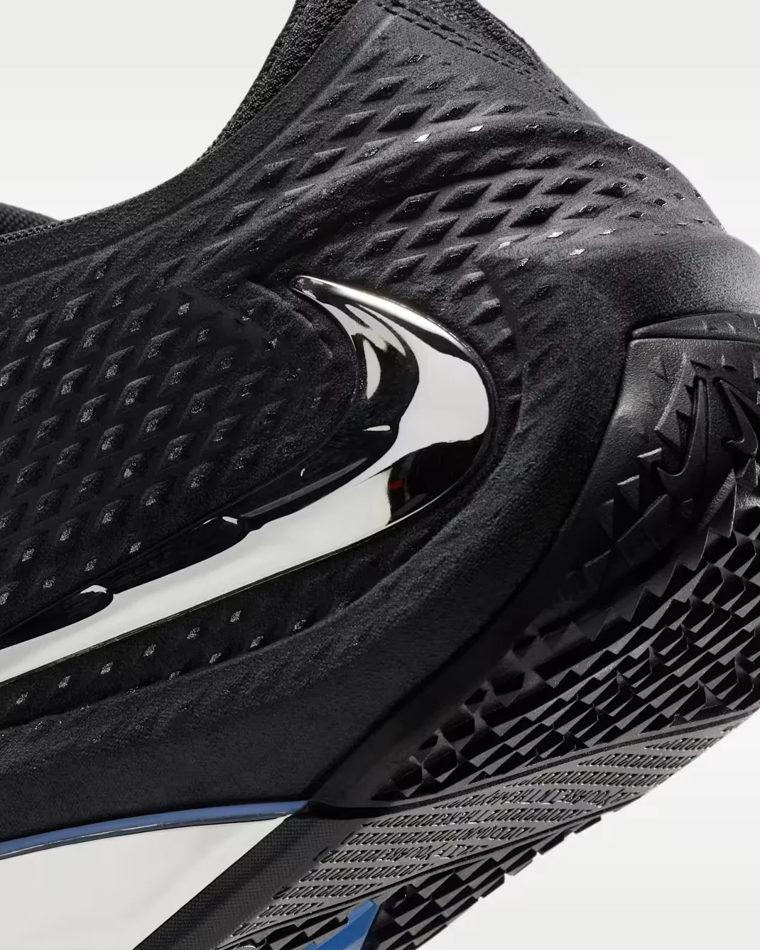 Nike Ja 4 Dark Mode Metallic Silver Nike Swoosh detail