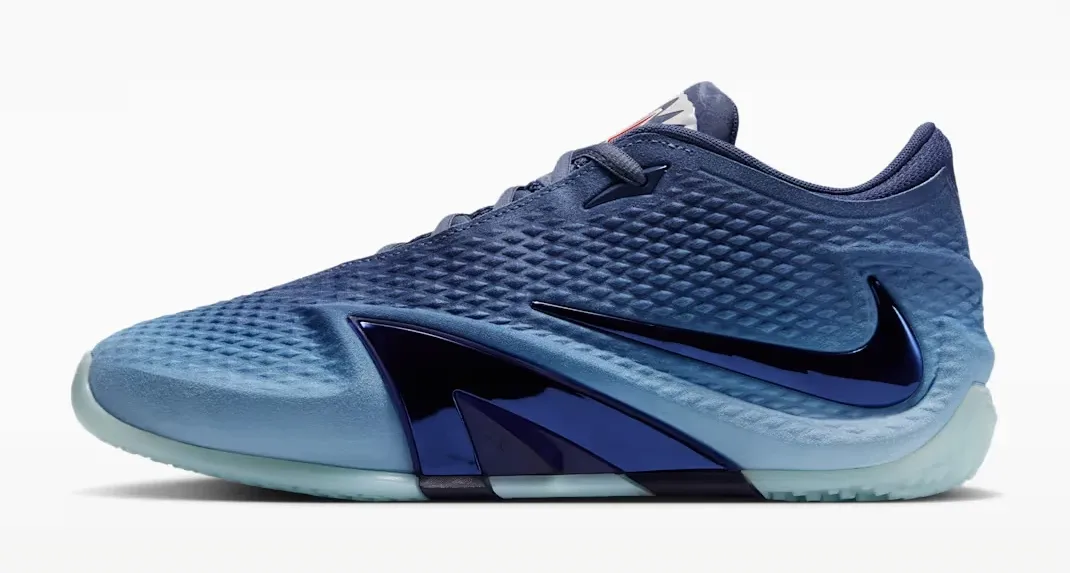 Nike Ja 4 Deep Water sneakers in Diffused Blue, Chambray, Glacier Blue and Blackened Blue