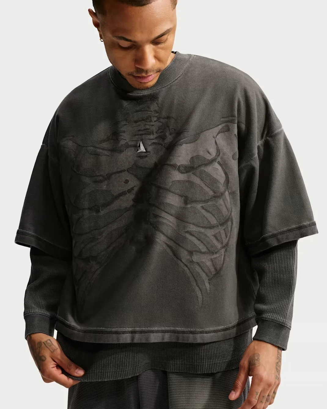 Nike Ja Dri-FIT long-sleeve basketball top in Black and Dark Smoke Grey