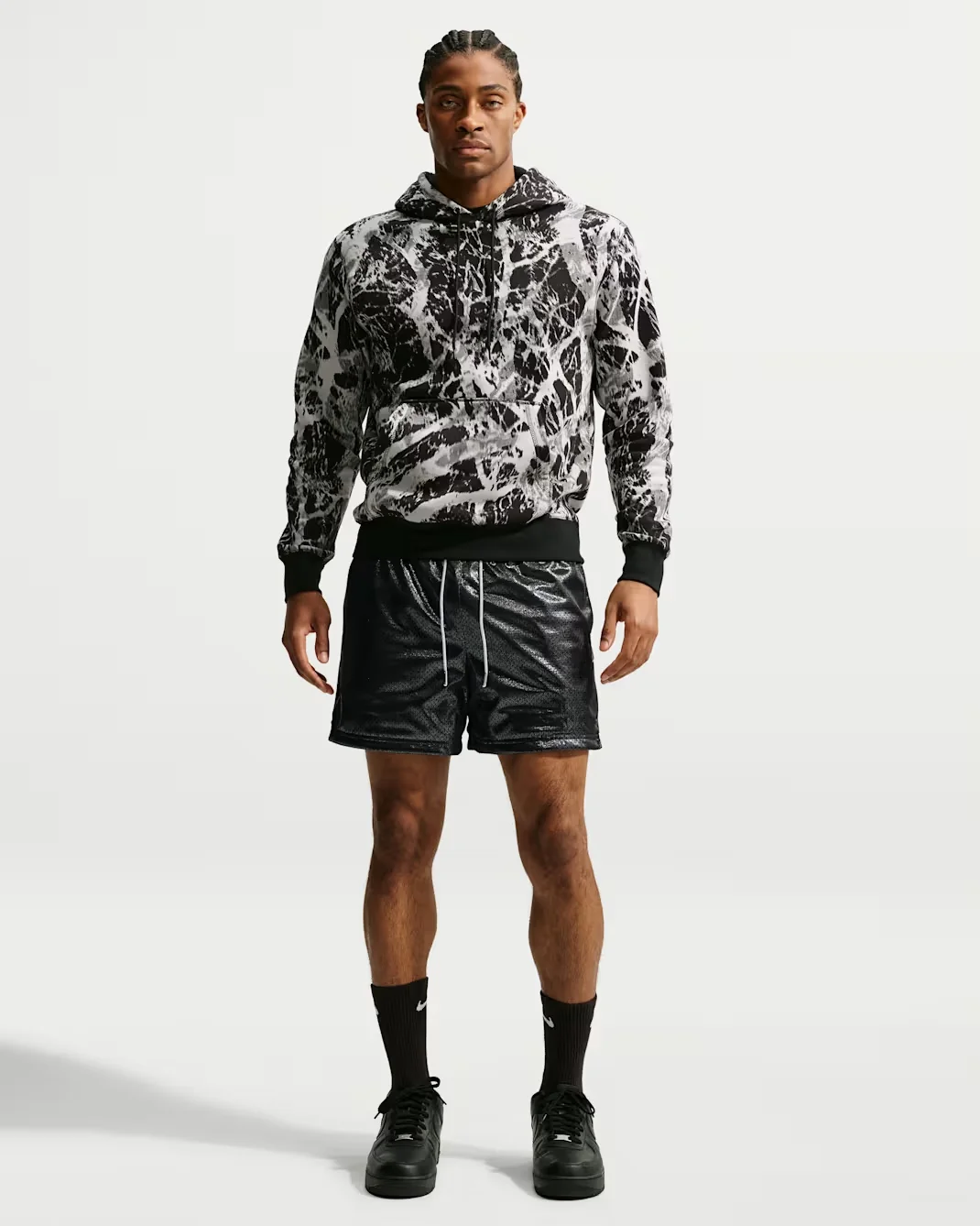 Nike Ja Standard Issue mesh 5-inch basketball shorts in Black and Metallic Silver outfit
