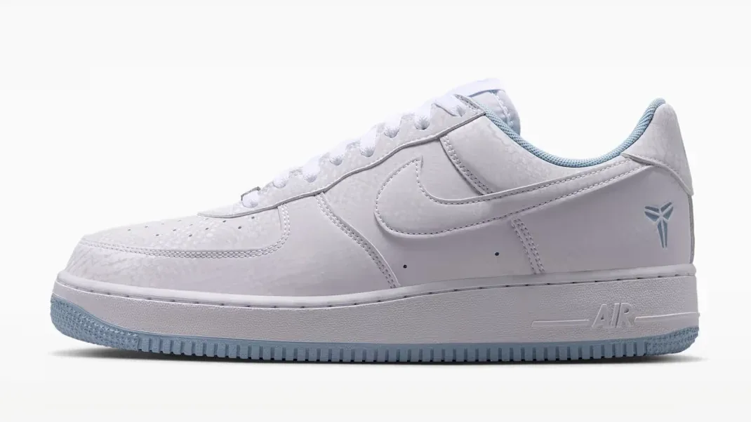 Nike Kobe Air Force 1 Low white and light blue lateral side