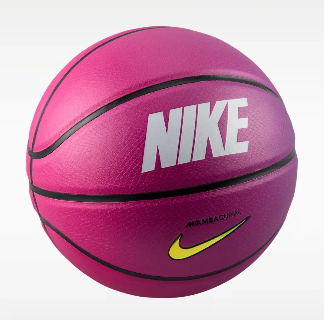 Nike Kobe Mambacurial Premium Basketball in Red Plum, Electric Green and Black with Nike Swoosh