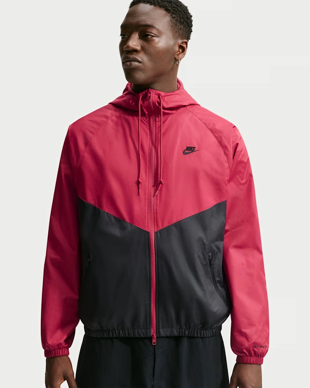 Nike Windrunner Lined Jacket in Tough Red and Black