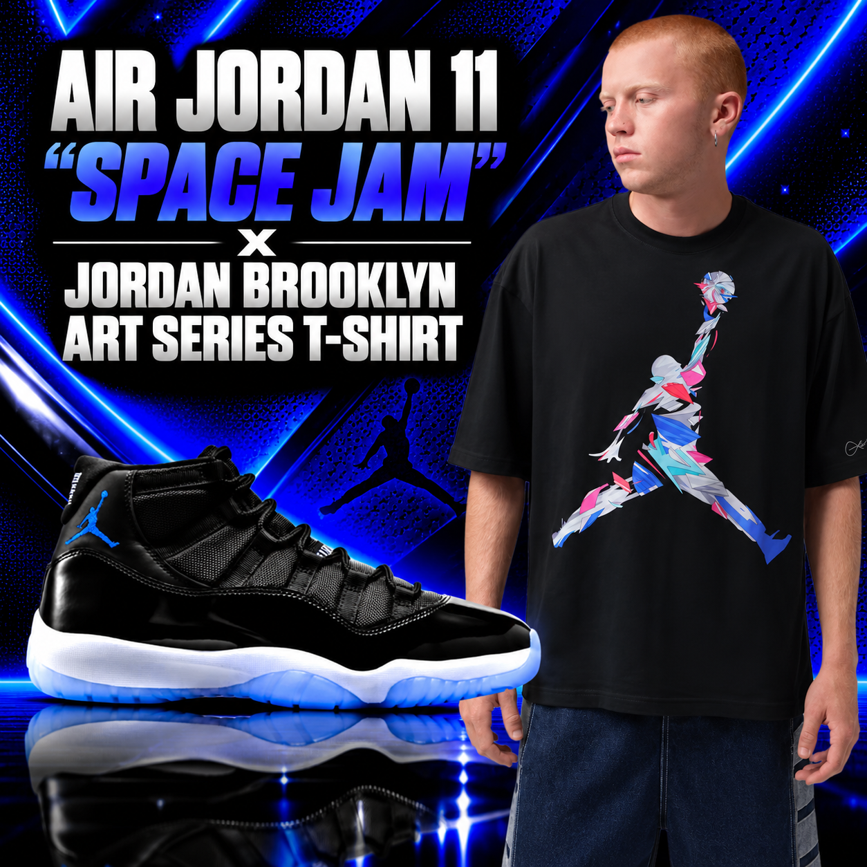 Air Jordan 11 “Space Jam” with Jordan Brooklyn Art Series T-Shirt outfit – SneakerFits