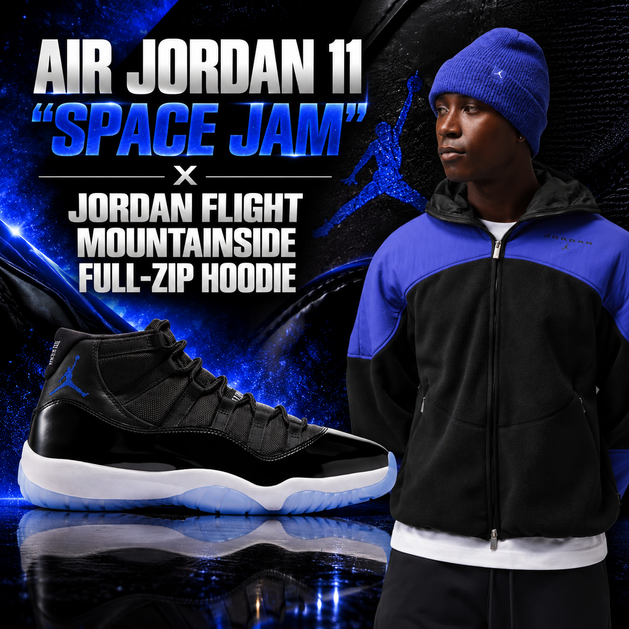 Air Jordan 11 “Space Jam” with Jordan Flight Mountainside Full-Zip Hoodie outfit – SneakerFits