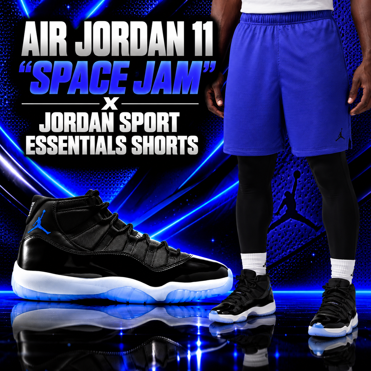 Air Jordan 11 “Space Jam” with Jordan Sport Essentials Shorts outfit – SneakerFits