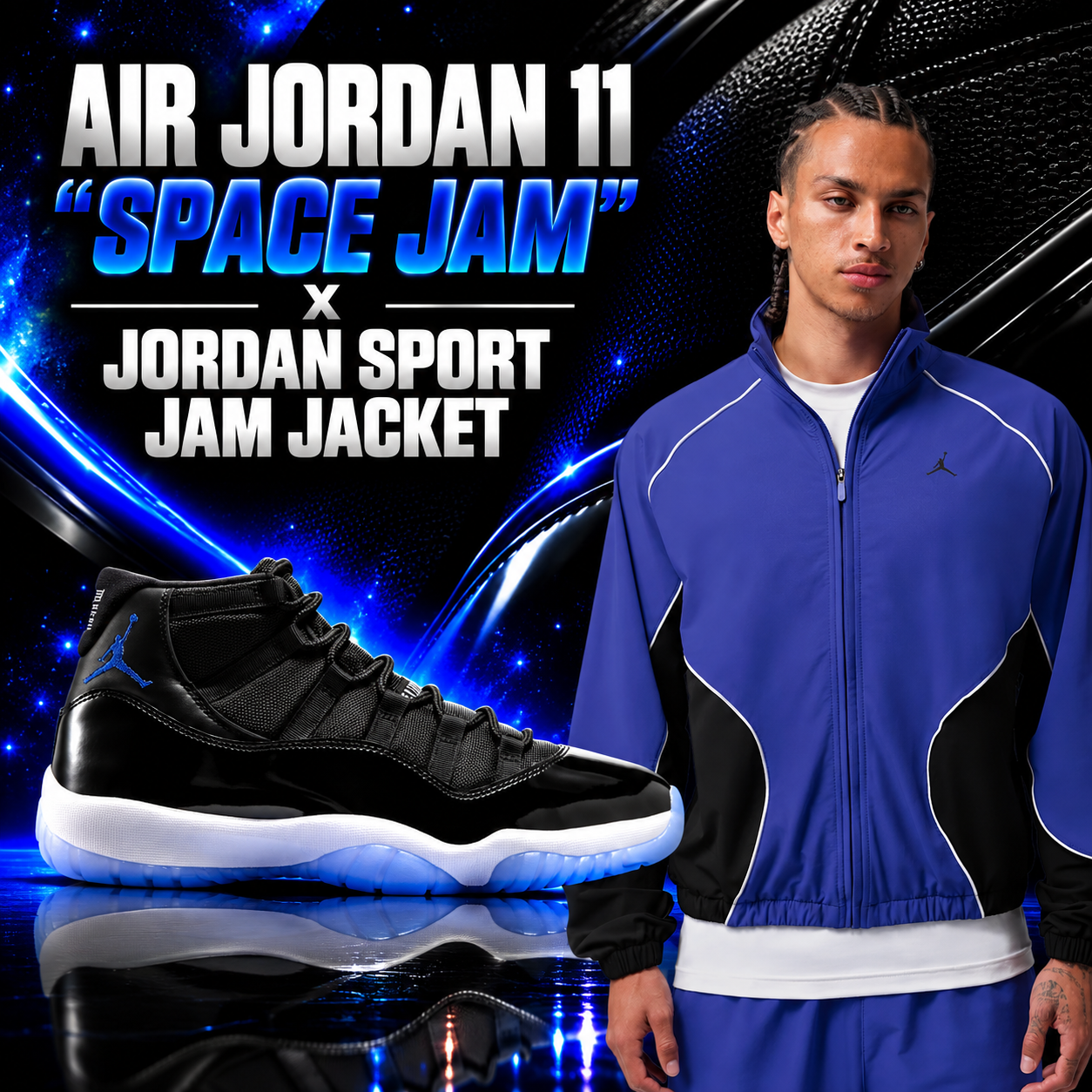 Air Jordan 11 “Space Jam” with Jordan Sport Jam Jacket outfit - SneakerFits